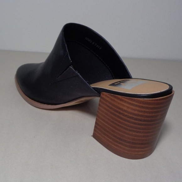 DOLCE VITA Women's New In Box Nero Black & Brown Leather Heel Mules Size 8.5 - Picture 10 of 15